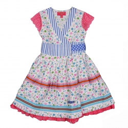 Mim-Pi Kleid weiss-blau-pink