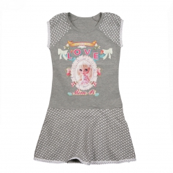 Mim-Pi Kleid grau-weiss