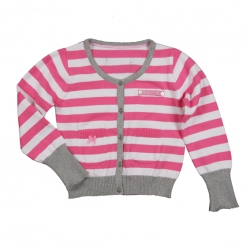 Mim-Pi Strickjacke soft pink-weiss