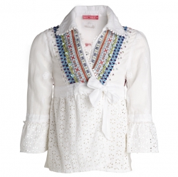 Muy Malo Bluse/Wickel-Bluse weiss