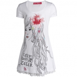 Muy Malo Kleid girls sketch weiss