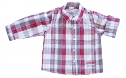 Whoopi Hemd Karo rot-khaki-weiss