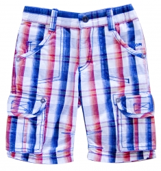 Whoopi Cargo Bermuda Karo blau-rot-weiss