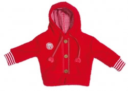 Kiezel-tje Plüsch-Jacke rot mit Kapuze
