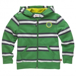 Lego Wear Sweat-Kapuzen-Cardigan / Jacke Streifen grün-weiss