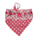Mim-Pi Dreiecks-Haartuch soft pink-weiss
