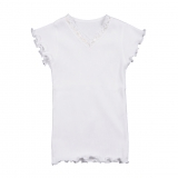 Mim-Pi Feinripp-T-Shirt WEISS