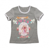 Mim-Pi T-Shirt grau-weiss mit Püppi-Print