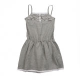 Mim-Pi Träger-Kleid grau-weiss