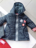 Kiezel-tje Stepp-Jacke blau mit Kapuze