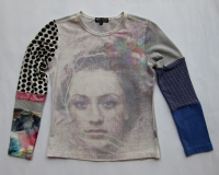 Carbone Langarm-Shirt / Longsleeve offwhite mit Puzzleprint