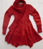 Carbone Strick-Kleid 2tlg. rot mit Schal LEIDER AUSVERKAUFT1