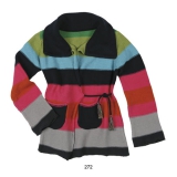 Mim-Pi Strickjacke long mit Blockstreifen bunt