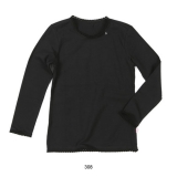 Mim-Pi Basic-Langarm-Shirt / Longsleeve schwarz