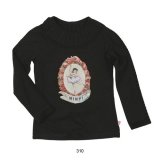 Mim-Pi Langarmshirt schwarz mit Ballerina-Print