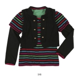 Mim-Pi Langarmshirt mit Boleroweste schwarz-bunt