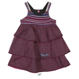 Mim-Pi Trägerkleid mit Volant-Rock schwarz-bunt