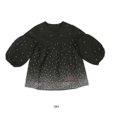 Mim-Pi Bluse / Tunika schwarz-weiss Stars