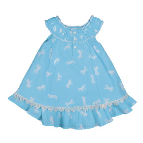Mim-Pi Kleid Pferdeprint aqua