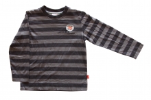 Whoopi Shirt / Longsleeve black coffee/dark taupe gestreift