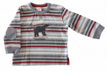 Whoopi Shirt geringelt grau-rot
