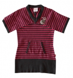 Whoopi Strick-Tunika dark pink-anthrazit geringelt