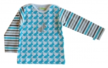 Ducky Beau Jungs Langarmshirt Streifen weiss-deep blue