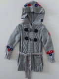 RETOUR Jeans Long-Kapuzen-Strick-Jacke grey