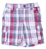 Whoopi Cargo Bermuda Karo rot-khaki-weiss