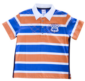 Whoopi Polo-Shirt Ringel orange-blau-weiss