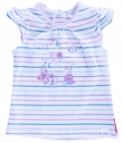 T-Shirt gestreift weiss-mint-pink