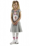 Mim-Pi Kleid grau-weiss