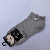 Bonnie Doon Kurz-Socken Dreamy Flowers hellgrau