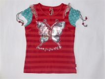 Carbone T-Shirt Butterfly red stripes