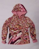 Carbone Wende-Kapuzen-Cardigan pink-weiss