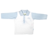 Ducky Beau Polo-Shirt / Longsleeve hellblau-weiß