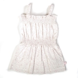 Ducky Beau Spaghettiträger Kleid weiss-rosa