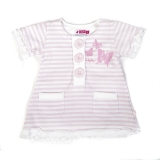 Ducky Beau Tunika / Kleid Streifen weiss-rosa