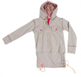 Kiezel-tje Kapuzen Sweat Tunika grau melange-pink