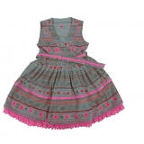 Mim-Pi Wickel-Kleid grau-pink