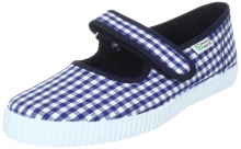 NATURAL WORLD Mädchen Schuhe Vichy-Karo marine-weiss
