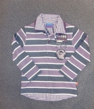 Paglie Polo-Langarmshirt Streifen navy-lila