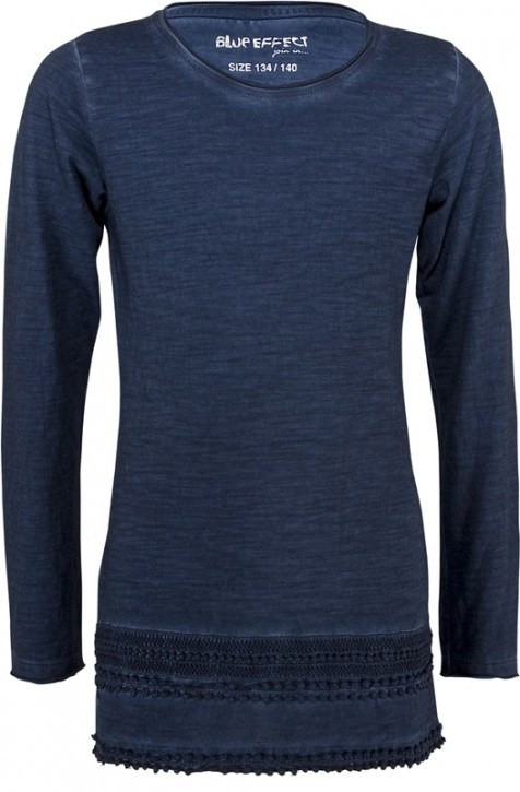 Blue Effect Langarm-Shirt/Longsleeve mit Bordüre stahlblau oil Blue Effect Langarm-Shirt/Longsleeve mit Bordüre stahlblau oil