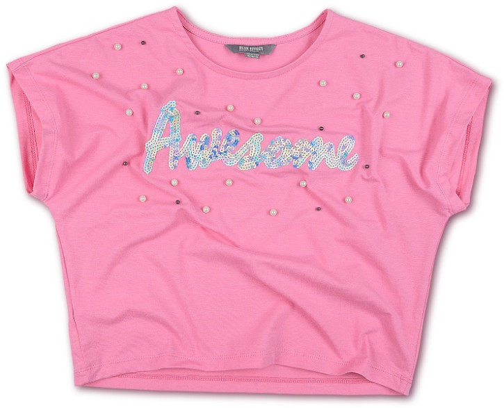 Blue Effect Mädchen Boxy T-Shirt AWESOME pink Blue Effect Mädchen Boxy T-Shirt AWESOME pink