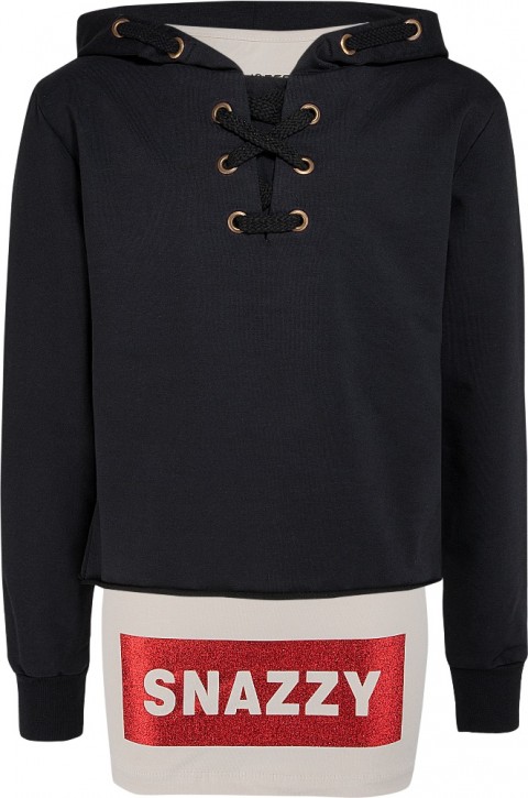 Blue Effect Mädchen 2tlg Boxy Kapuzen-Sweat-Shirt SNAZZY schwarz Blue Effect Mädchen 2tlg Boxy Kapuzen-Sweat-Shirt SNAZZY schwarz