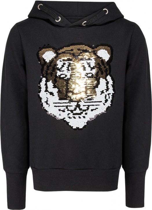 Blue Effect Mädchen Kapuzen-Sweat-Shirt TIGER Wendepailletten schwarz Blue Effect Mädchen Kapuzen-Sweat-Shirt TIGER Wendepailletten schwarz