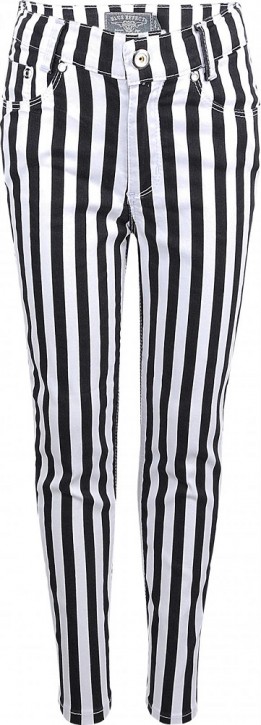 Blue Effect Mädchen High-Waist Hose cropped Streifen schwarz weiß NORMAL Blue Effect Mädchen High-Waist Hose cropped Streifen schwarz weiß NORMAL