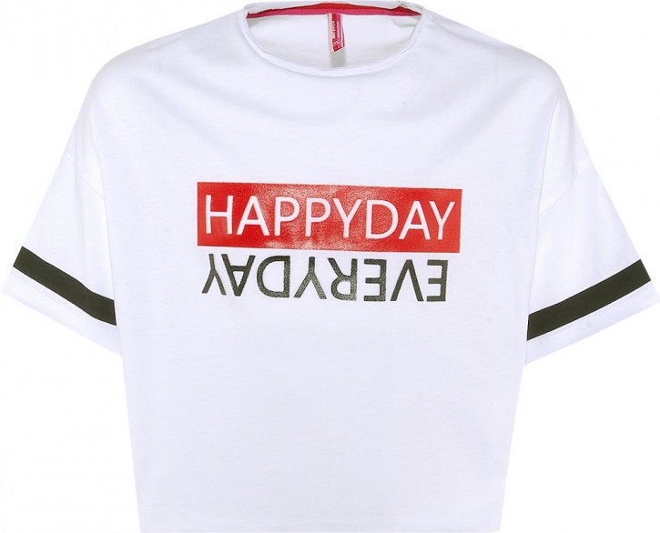 Blue Effect Mädchen Boxy-T-Shirt HAPPYDAY weiß rot schwarz Blue Effect Mädchen Boxy-T-Shirt HAPPYDAY weiß rot schwarz