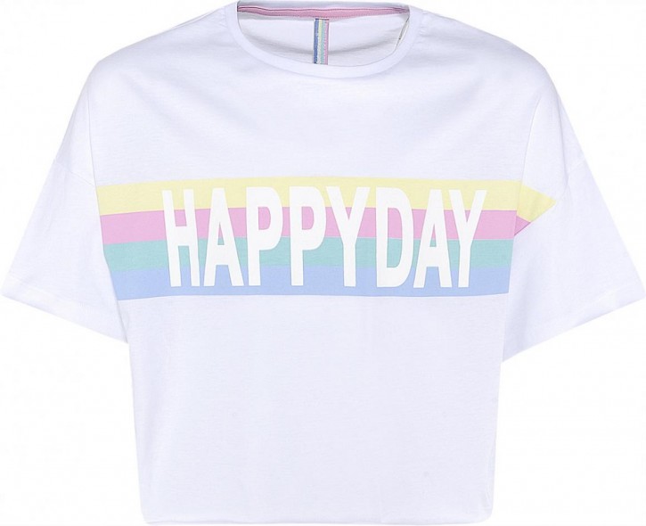 Blue Effect Mädchen Boxy-T-Shirt HAPPYDAY schneeweiß Blue Effect Mädchen Boxy-T-Shirt HAPPYDAY schneeweiß