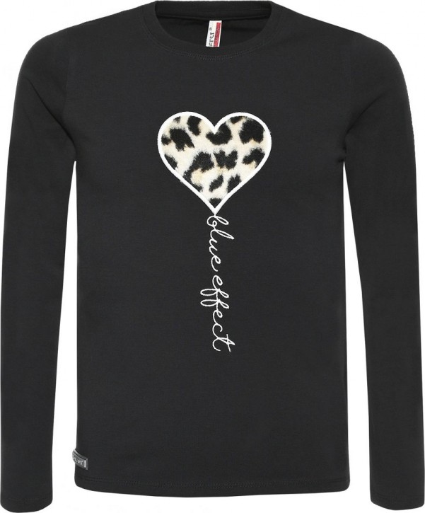 Blue Effect Mädchen Langarm-Shirt/Longsleeve Flausch-Leo-Herz schwarz Blue Effect Mädchen Langarm-Shirt/Longsleeve Flausch-Leo-Herz schwarz